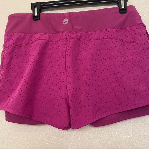 Avia womans athletic Yoga running lined 2-in-1 Training Shorts hot pink M/L - Picture 2 of 6